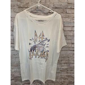 Vintage Canvas Unisex Graphic Tee Size Small Distressed Def Lepard Shirt NWoT
